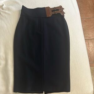 Ralph Lauren skirt size 2 dark blue ,new 27” long waist 28” 100% wool